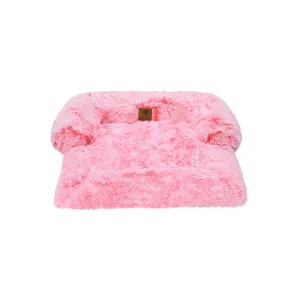 Charlie's Shaggy Faux Fur Bolster Sofa Protector Calming Dog Bed Ombre Pink XX-Large