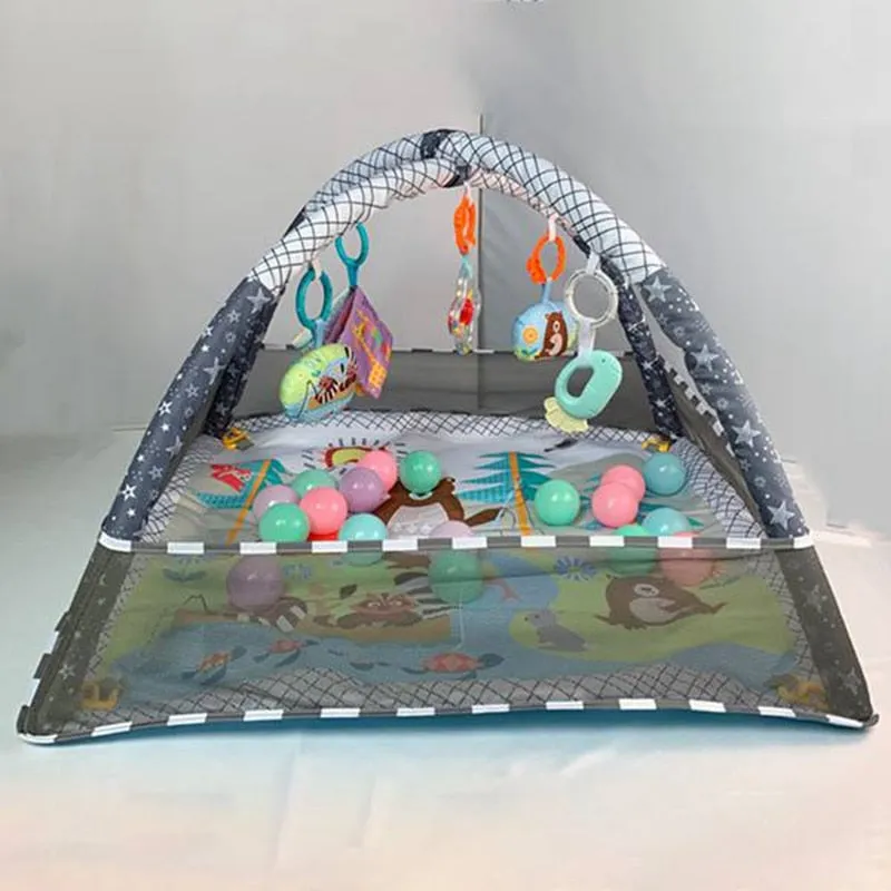 Children's Mat Baby Play Mat Kids Rug Gym Fitness Frame Activity Fence Toys Early Education Crawling Game Blanket Gray