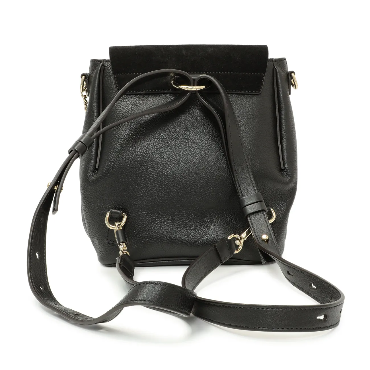 Chloe Black Suede Calfskin Small Faye Backpack