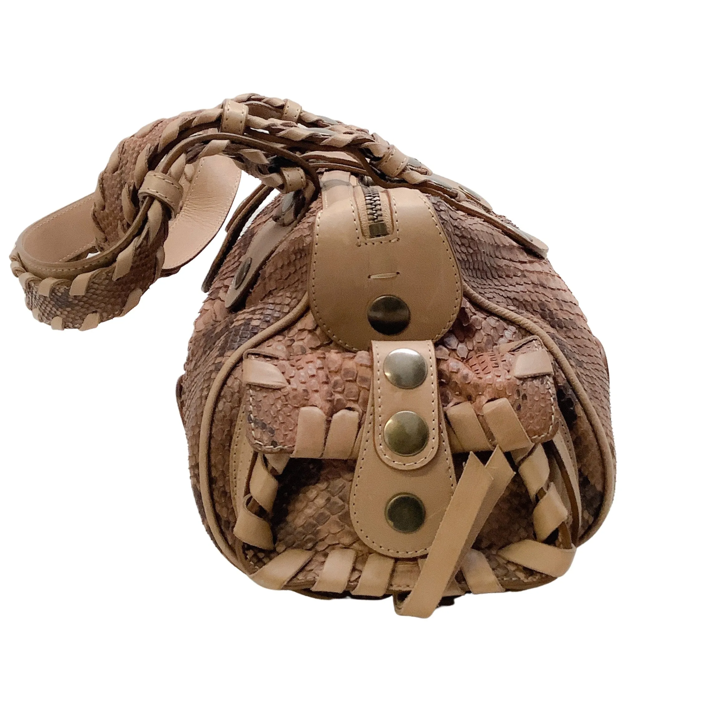 Chloe Brown Snake Silverado Shoulder Bag