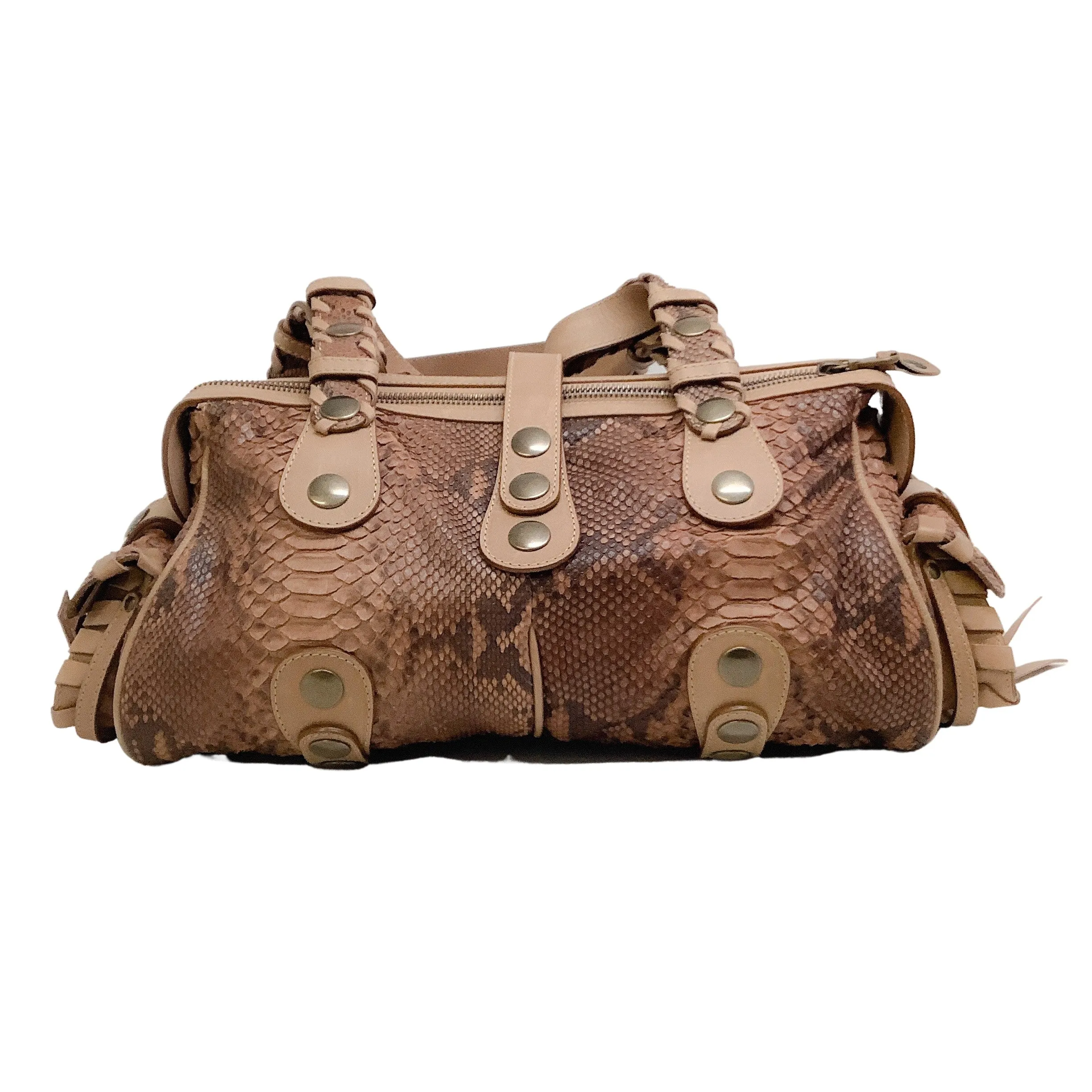 Chloe Brown Snake Silverado Shoulder Bag