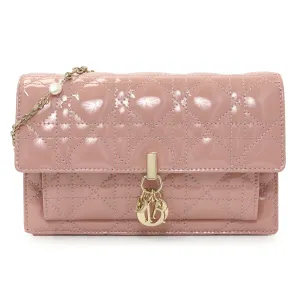Christian Dior Dusty Pink Patent Cannage My Dior Daily Chain Pouch
