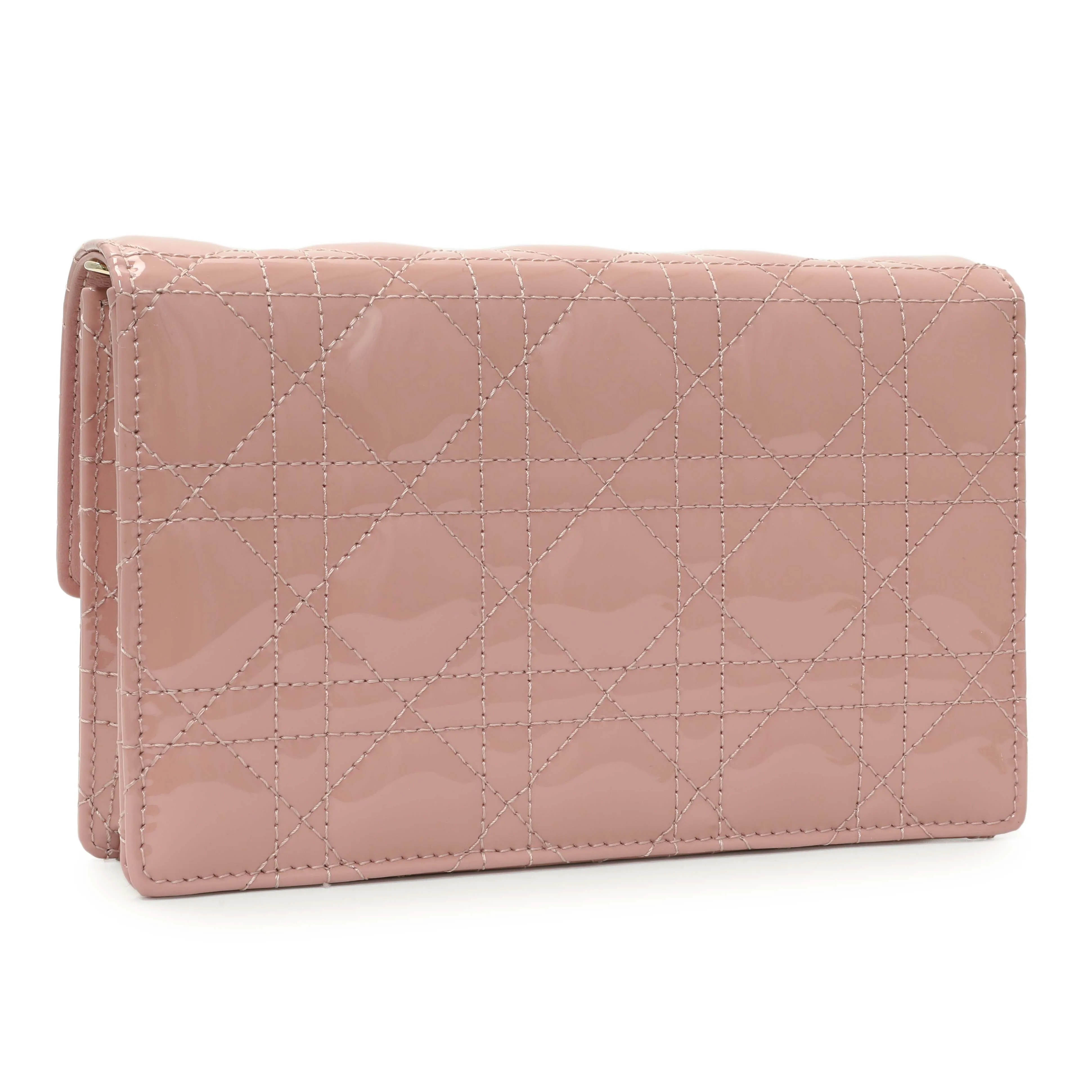 Christian Dior Dusty Pink Patent Cannage My Dior Daily Chain Pouch