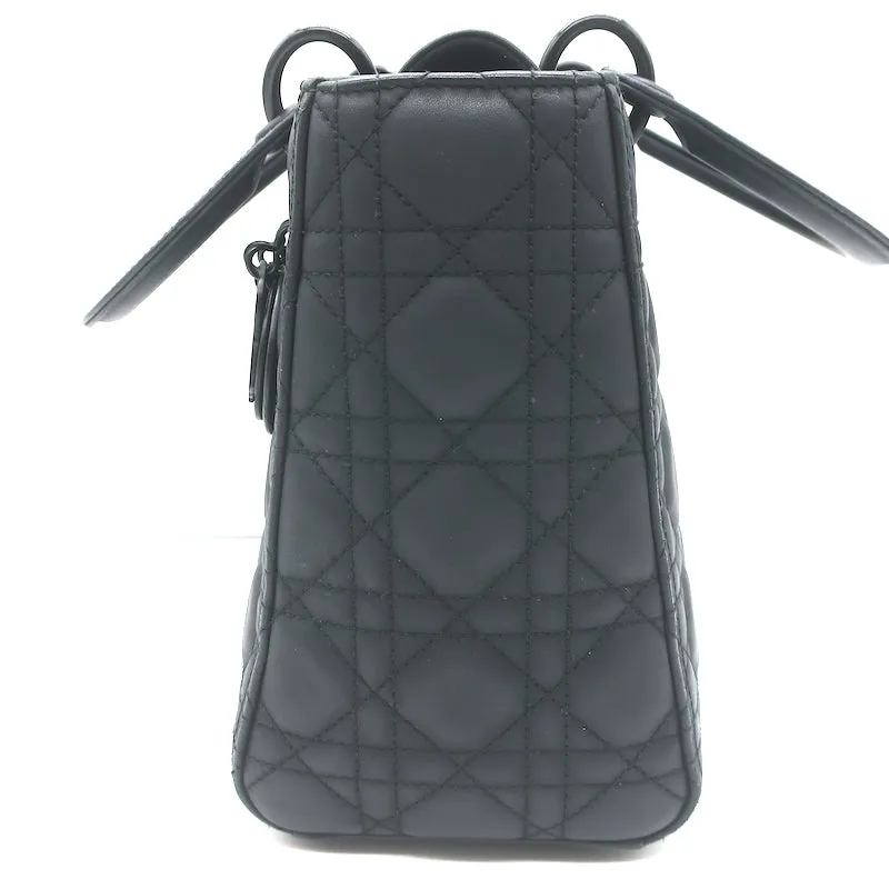 Christian Dior Lady Dior Medium Bag Black Ultramatte Cannage Calfskin Crossbody
