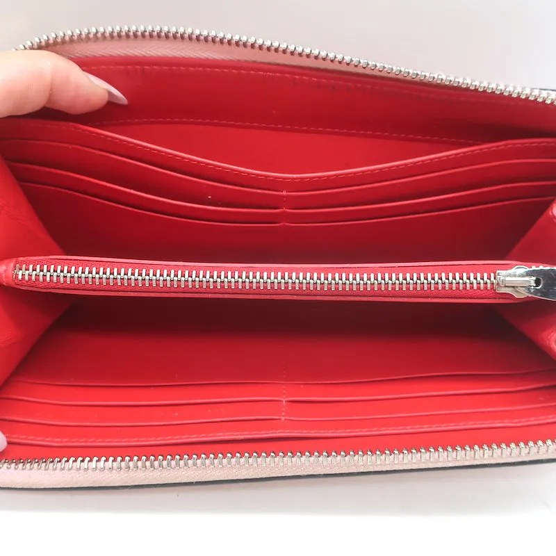 Christian Louboutin Panettone Spike Continental Wallet Rose Pink Grained Leather
