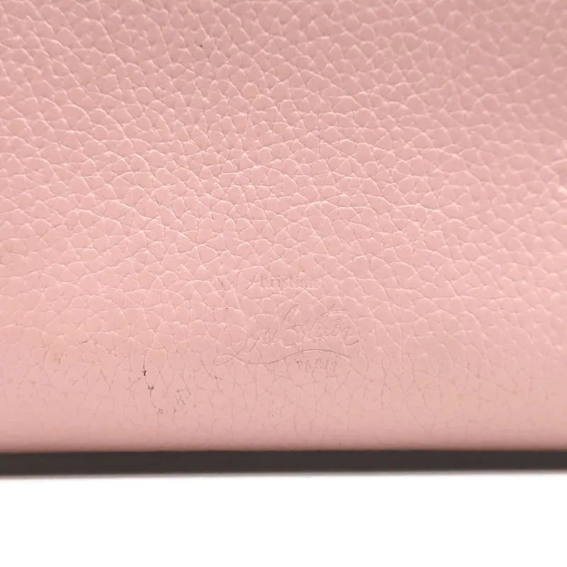 Christian Louboutin Panettone Spike Continental Wallet Rose Pink Grained Leather