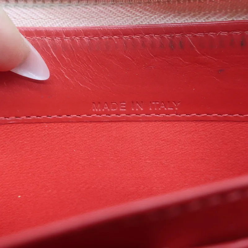 Christian Louboutin Panettone Spike Continental Wallet Rose Pink Grained Leather