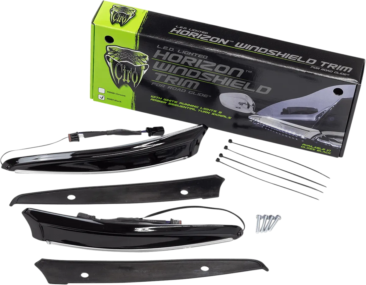 Ciro 11051 Horizon LED Windshield Trim - Black LED