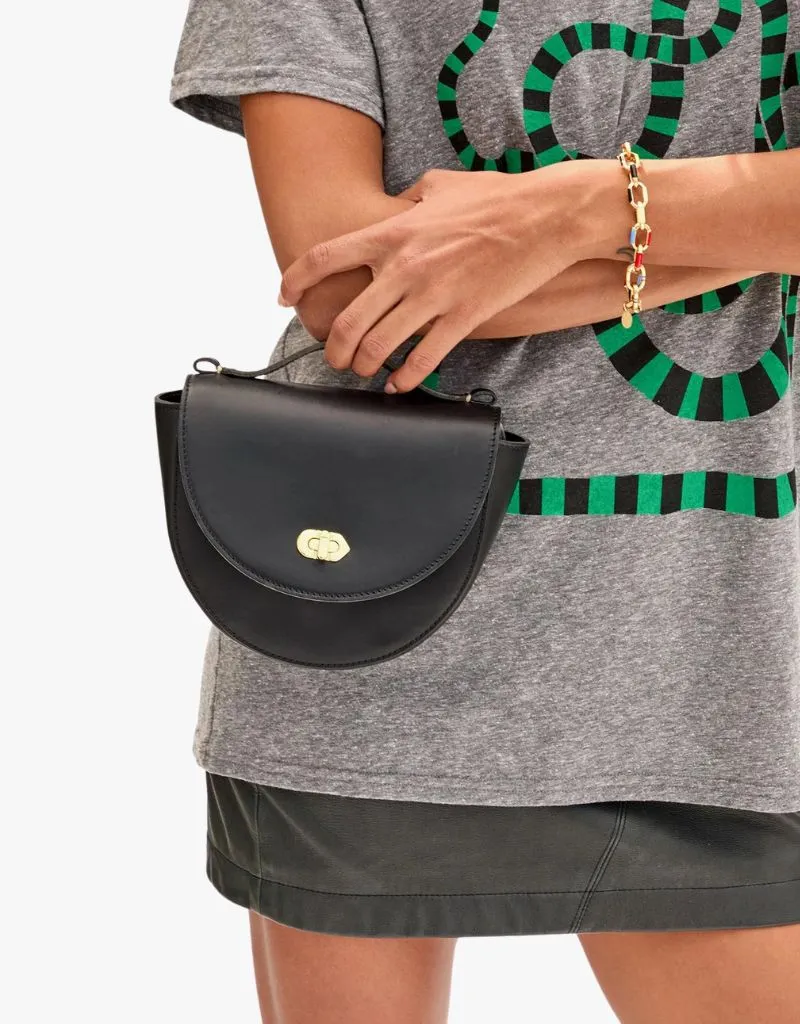 Clare V. Elodie Handbag in Black Veg