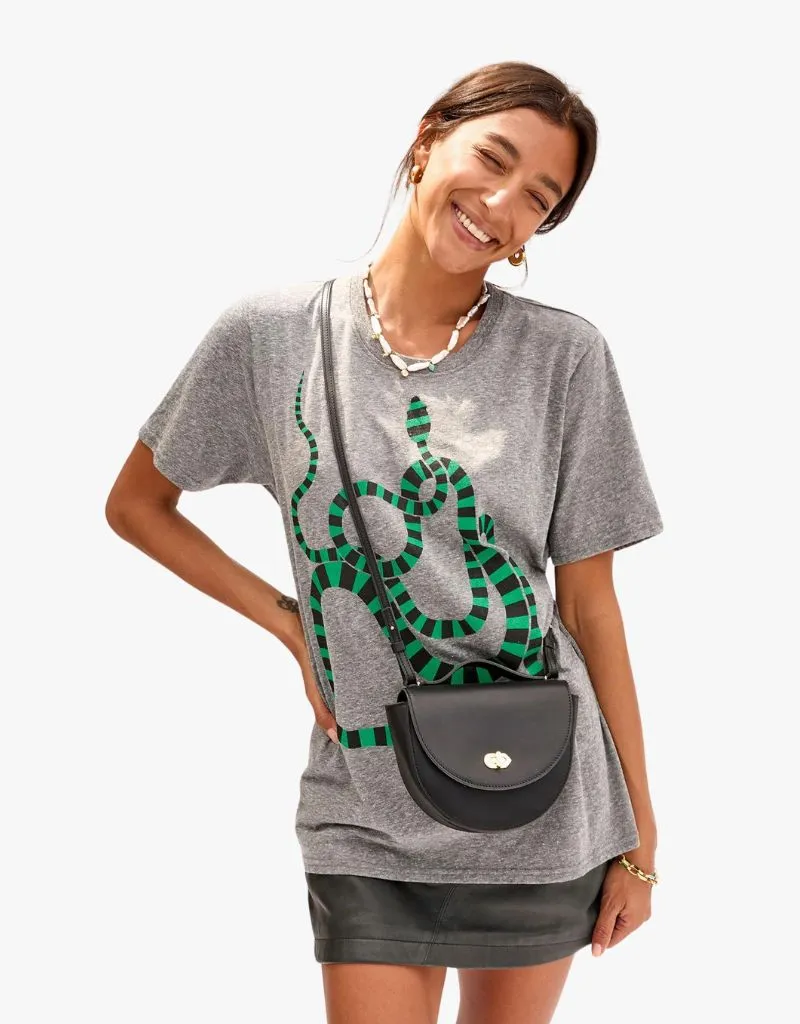 Clare V. Elodie Handbag in Black Veg