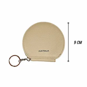 Coin Purse Round Beige