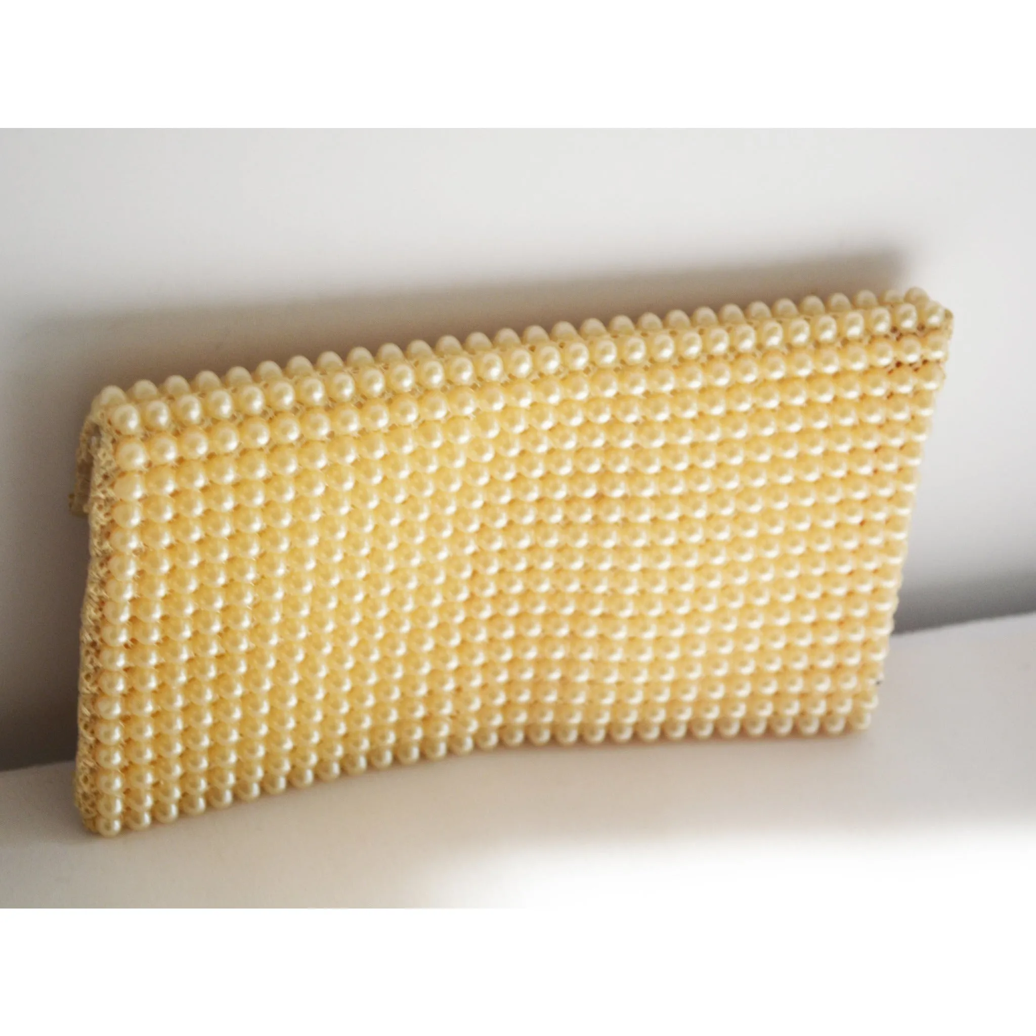 Cream Faux Pearl Change Purse