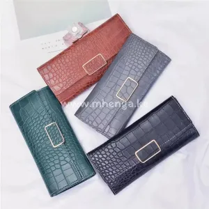 Crocodile Print long Phone Holder cheap wallets leather woman ladies purse trifold wallet