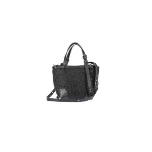 Daria S Zip Rete Lamè in Nero