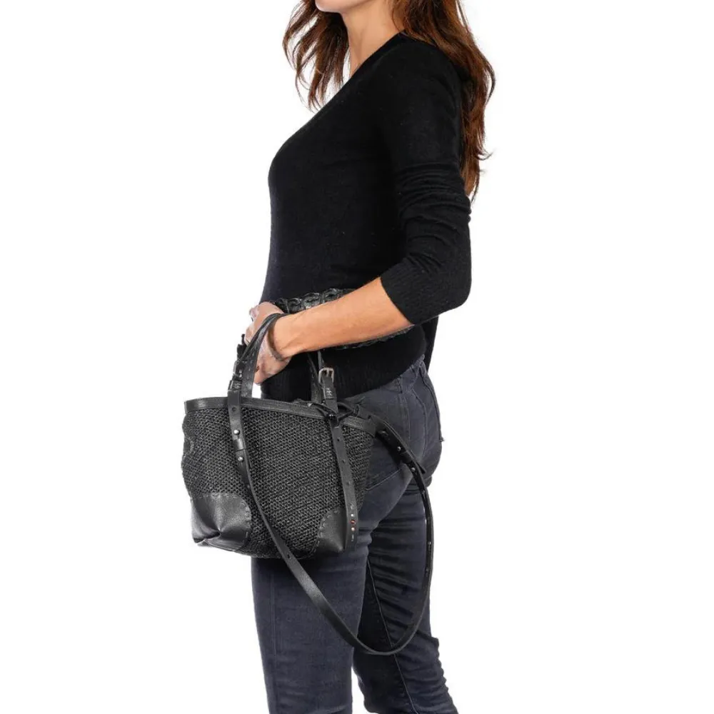 Daria S Zip Rete Lamè in Nero
