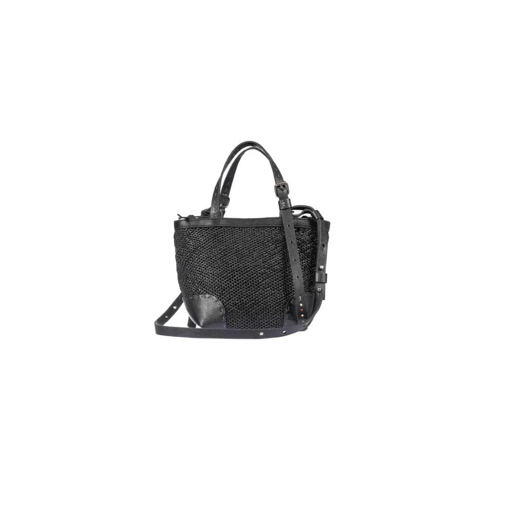 Daria S Zip Rete Lamè in Nero
