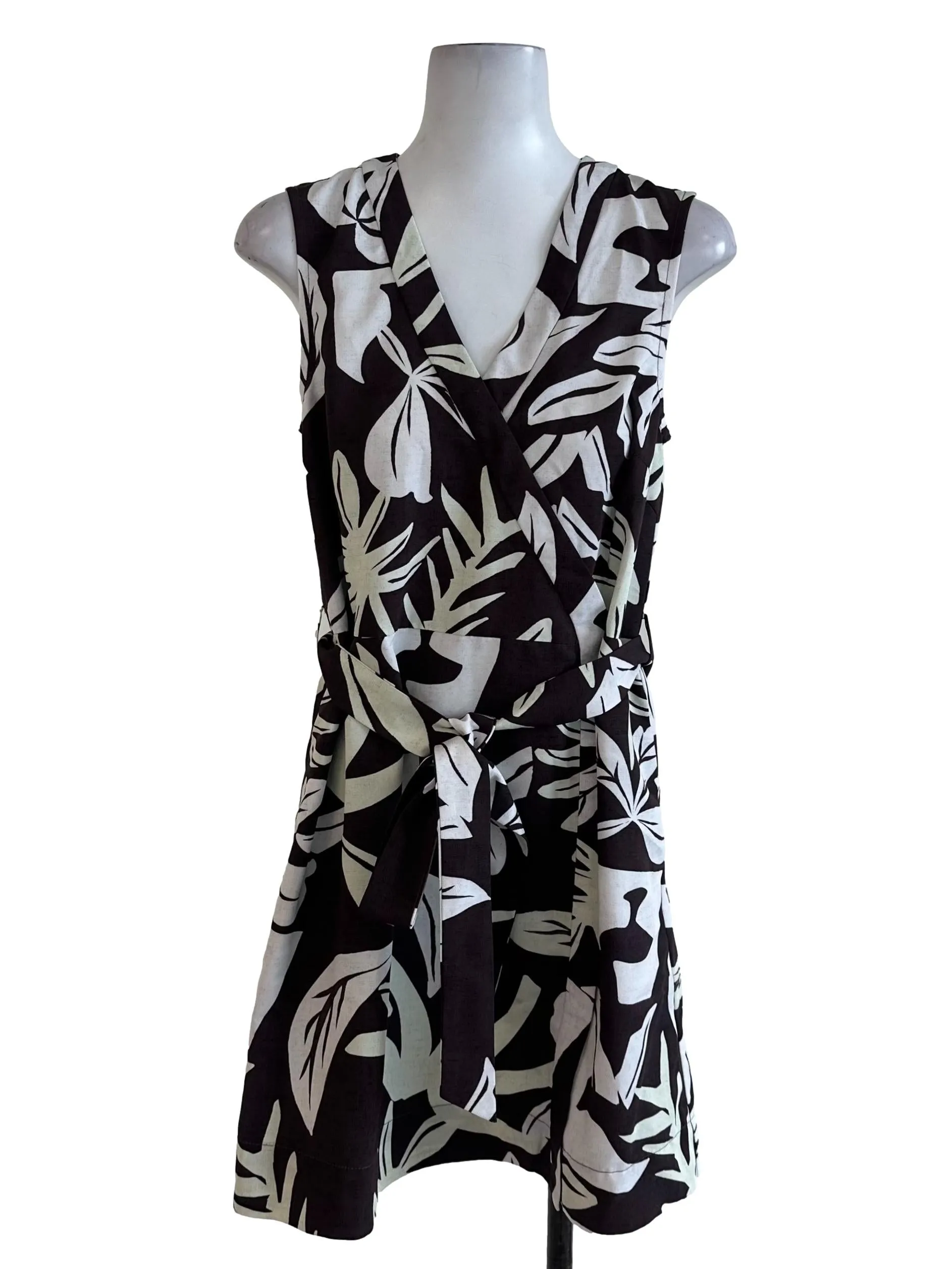 Dark Brown Abstract Pattern Dress