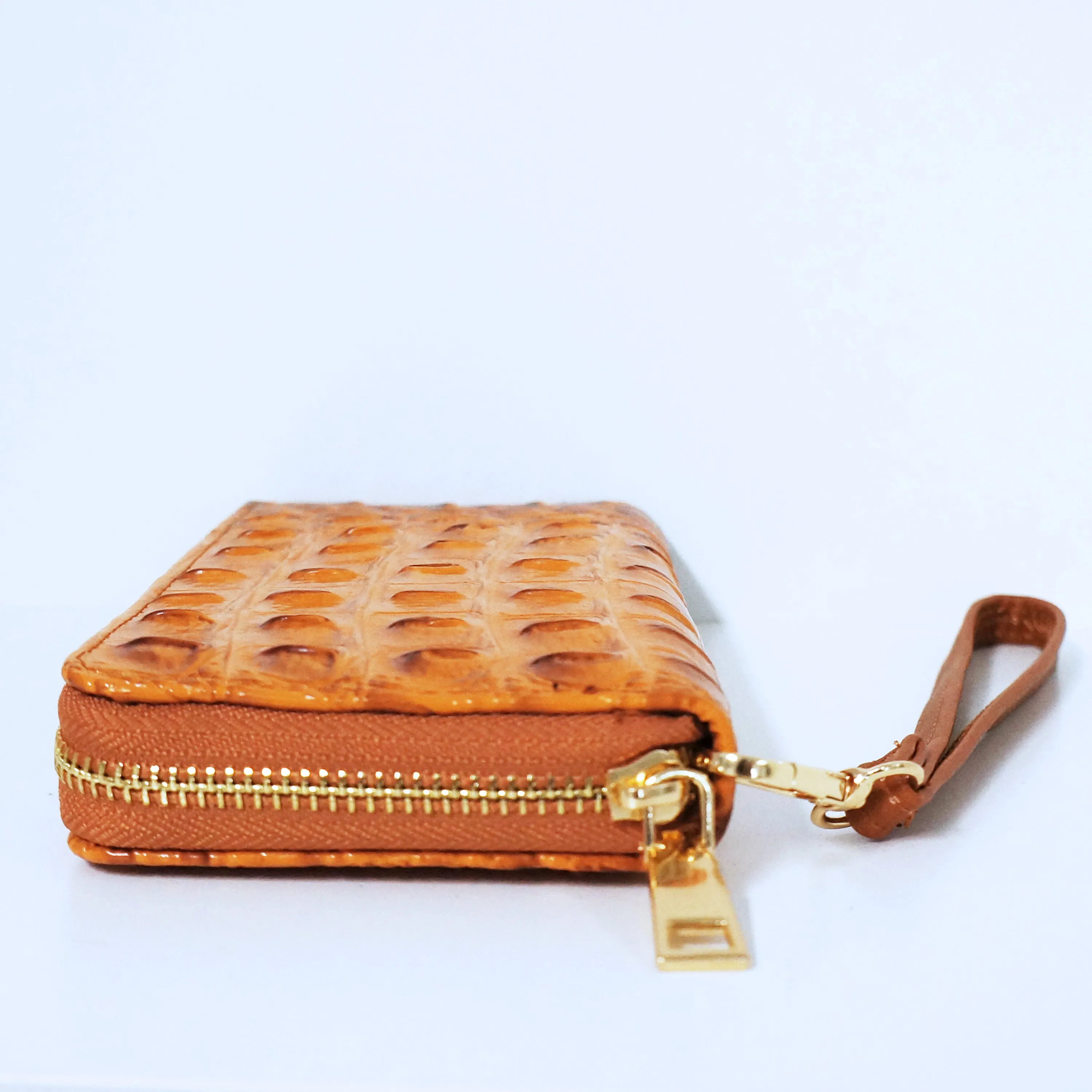 Dark Orange Crocodile Wallet | ALPHONSINA