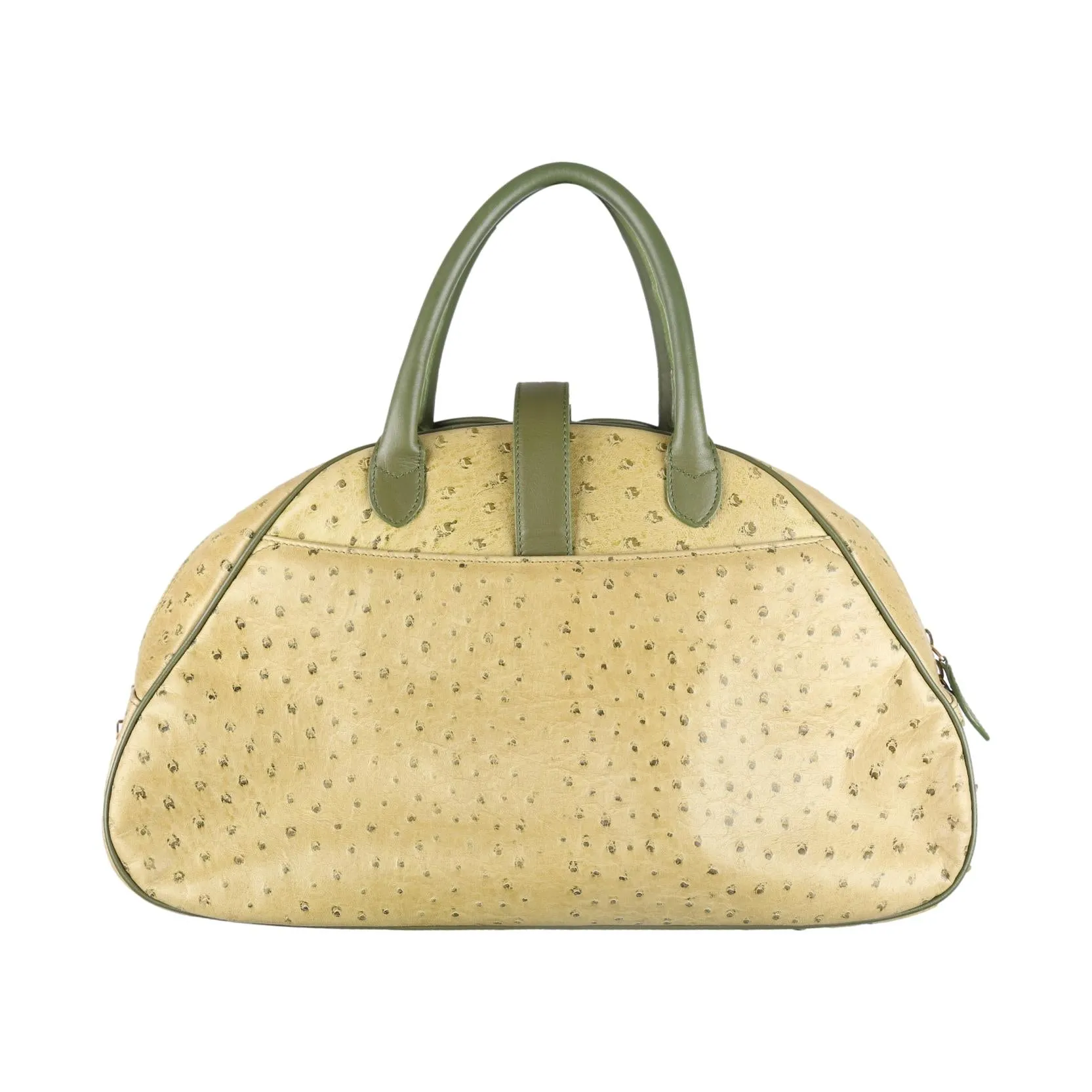 Dior Green Ostrich Top Handle Bag