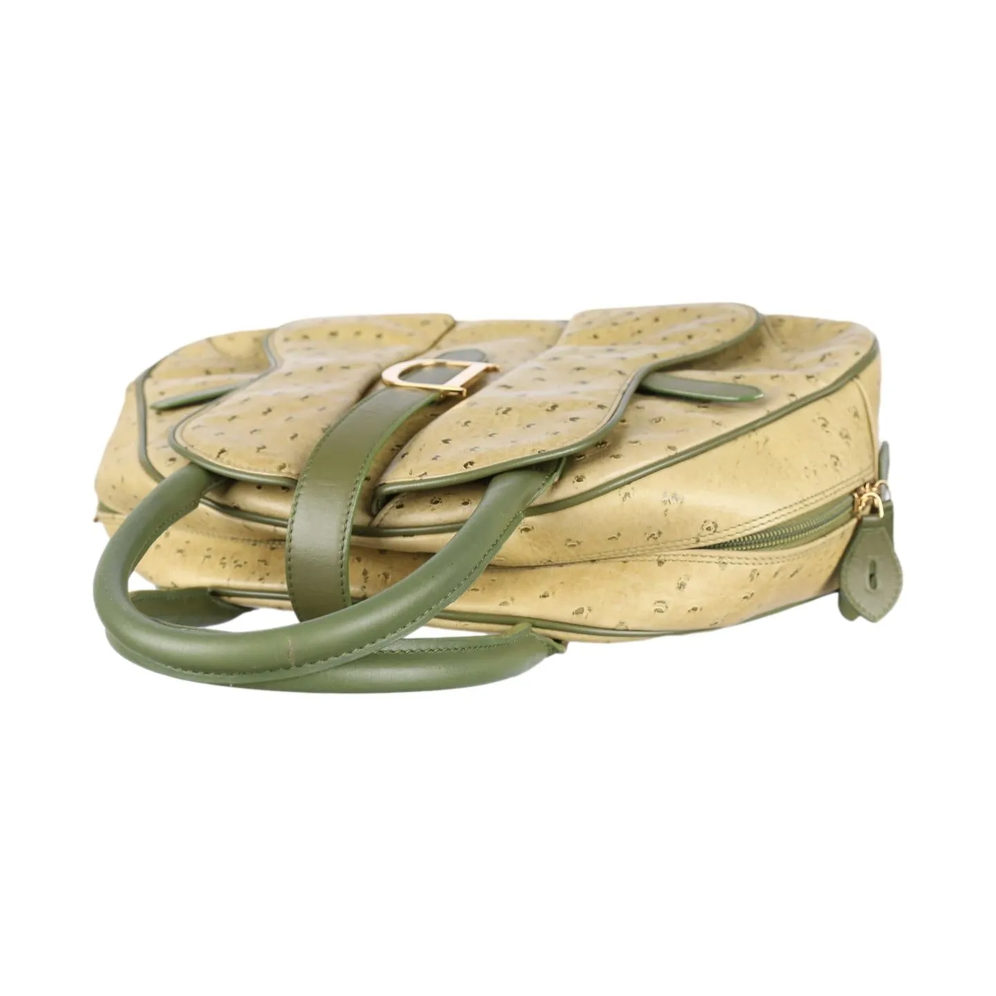 Dior Green Ostrich Top Handle Bag