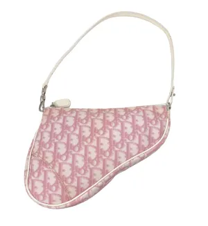Dior Pink Monogram Mini Saddle Bag