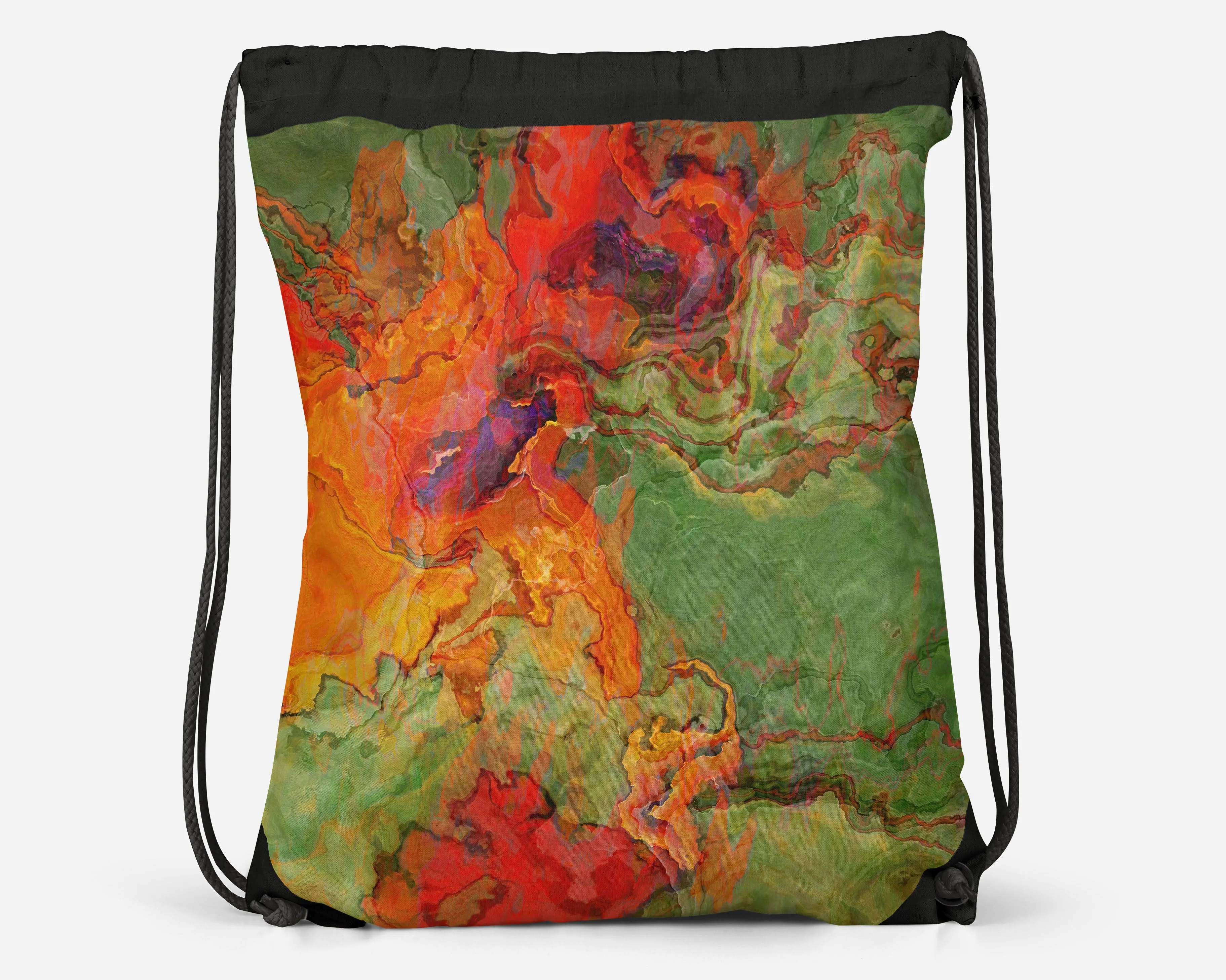 Drawstring Sling Bag, Poppies