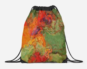 Drawstring Sling Bag, Poppies