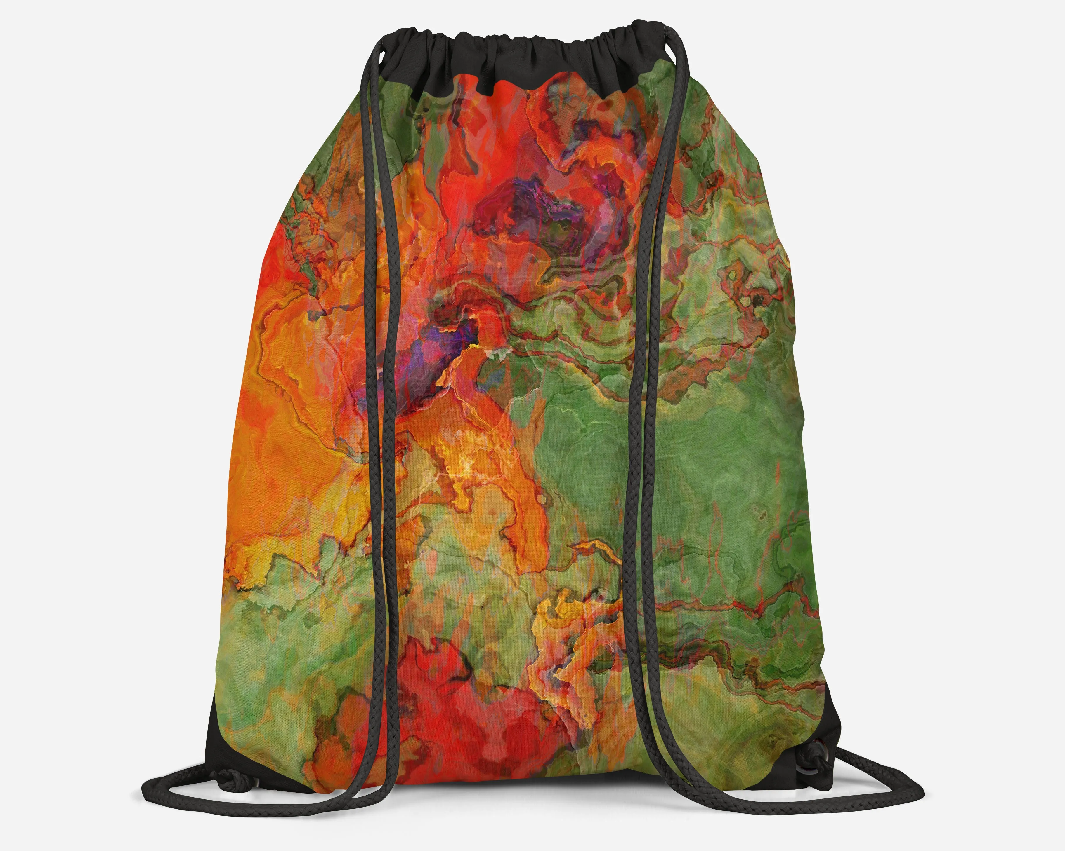 Drawstring Sling Bag, Poppies