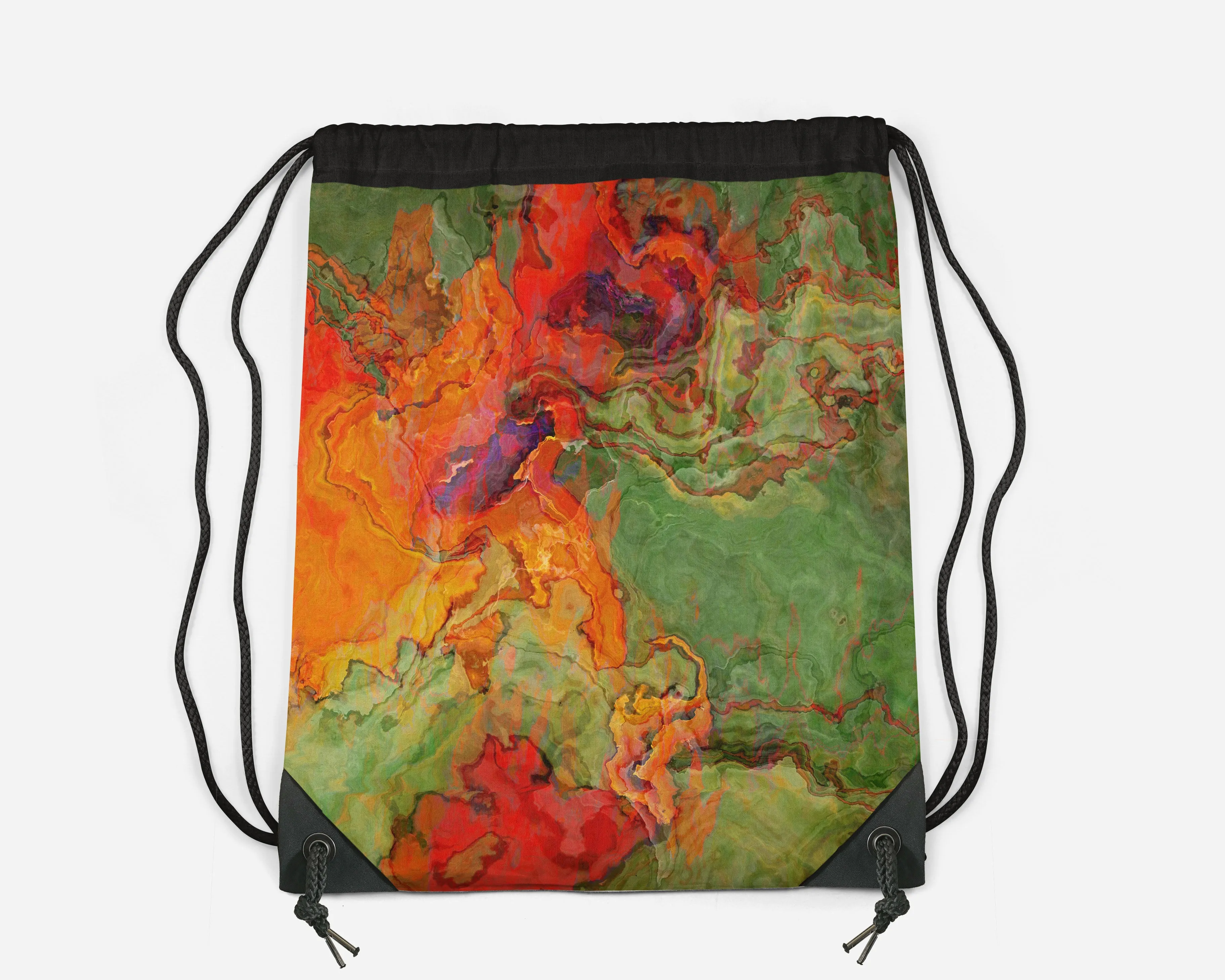 Drawstring Sling Bag, Poppies