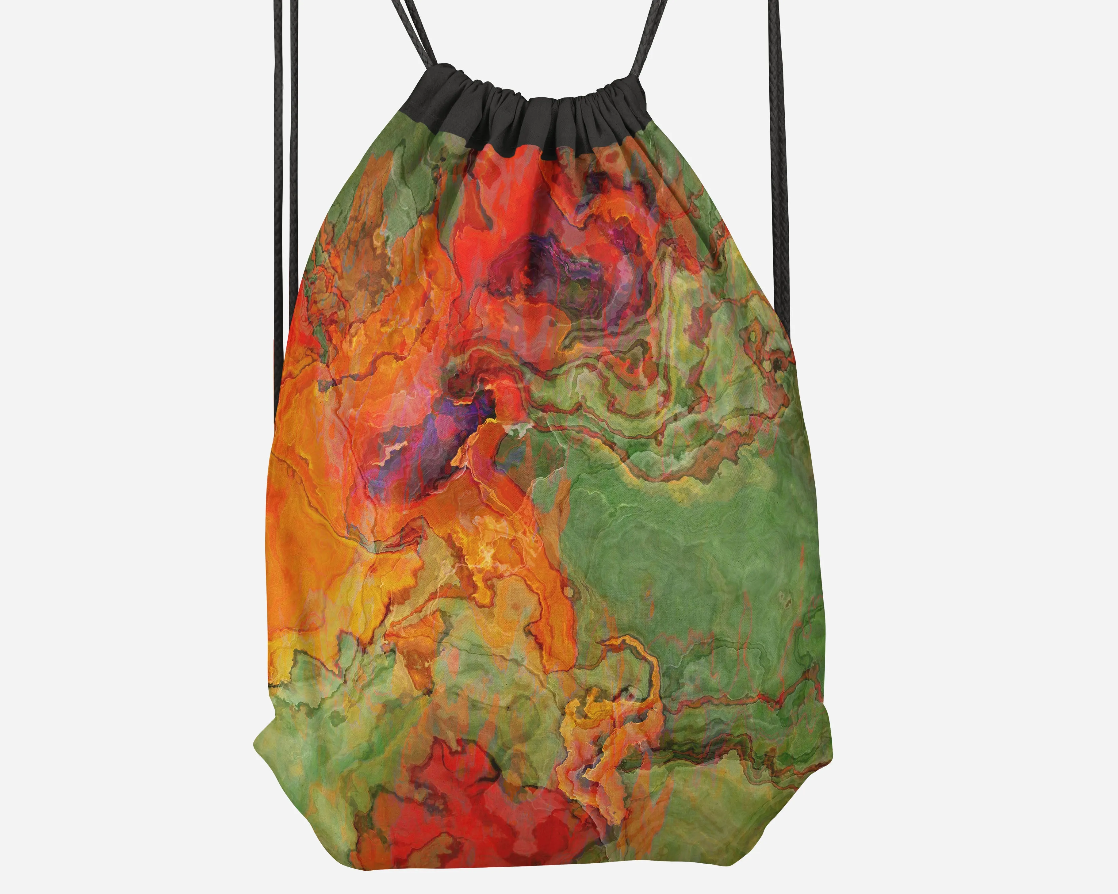 Drawstring Sling Bag, Poppies