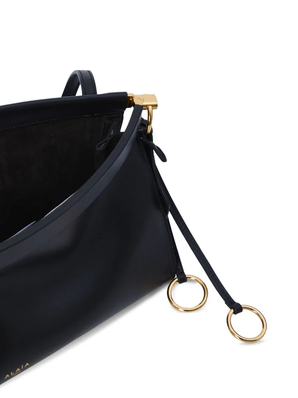 East west medium leather shoulder bag