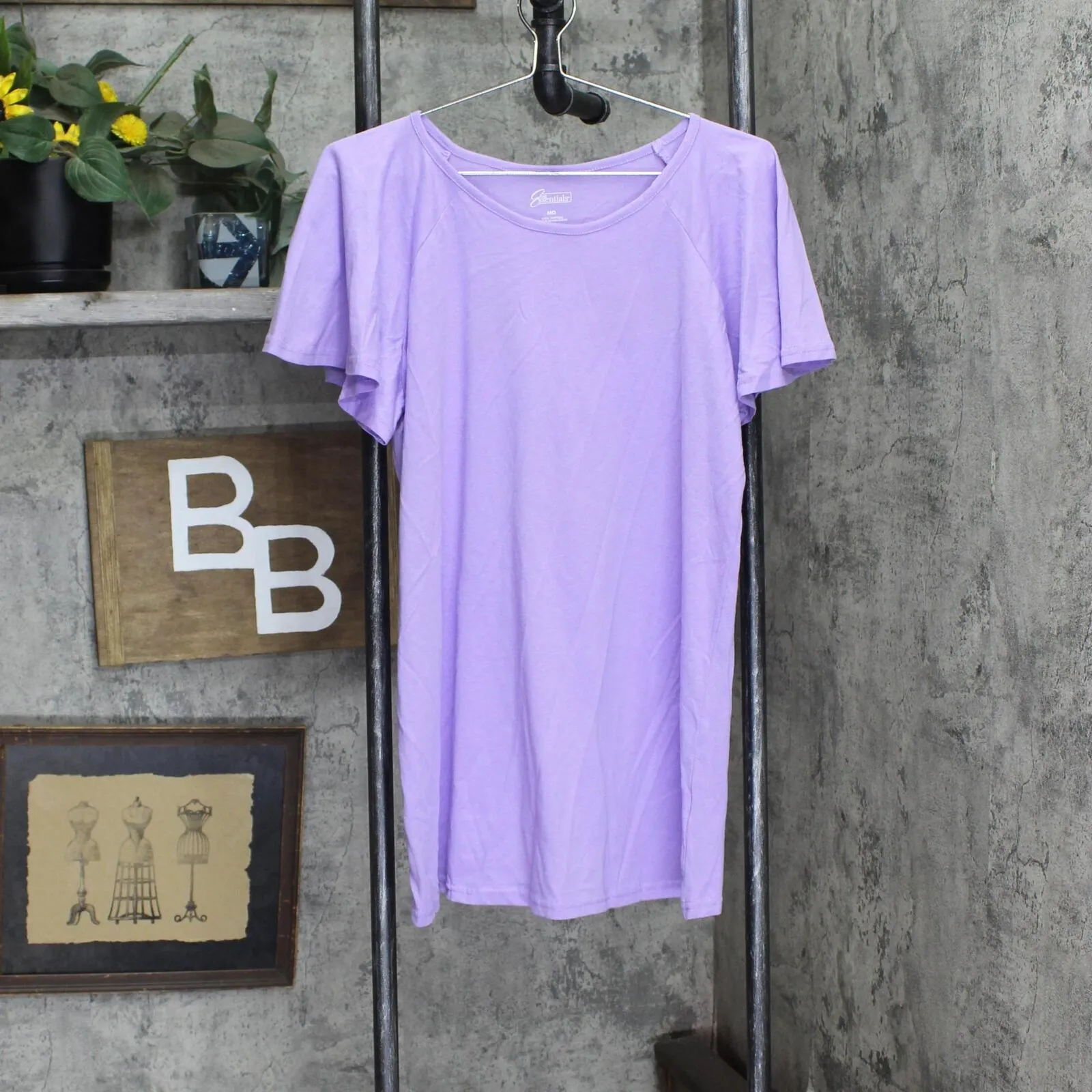 Easy Essentials Womens Cotton Lightweight Tunic Batwing Shirt Top 854322