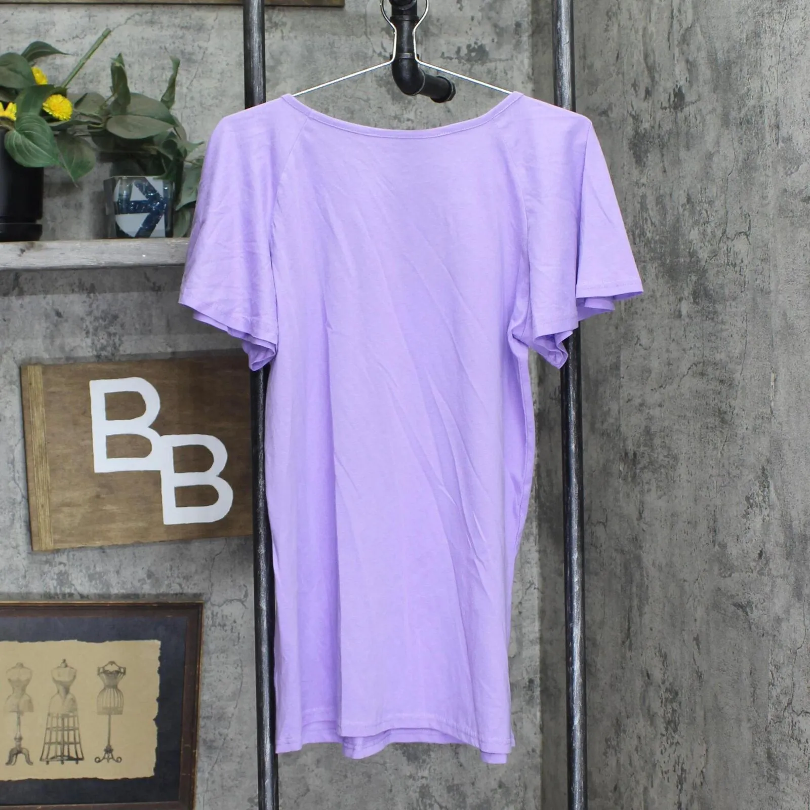 Easy Essentials Womens Cotton Lightweight Tunic Batwing Shirt Top 854322