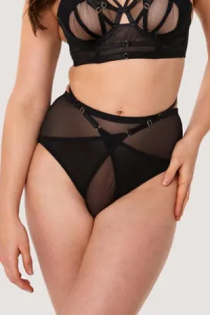 Eddie Crossover Wrap High Waist Brief - Black -