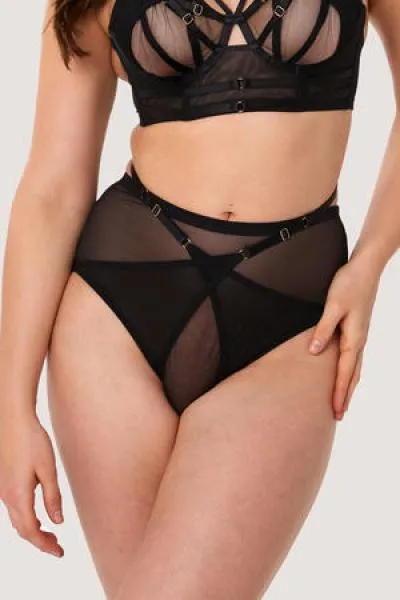 Eddie Crossover Wrap High Waist Brief - Black -