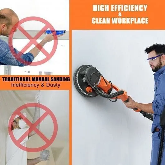 Electric Foldable Drywall Sander 750W Variable Speed - Color: Orange