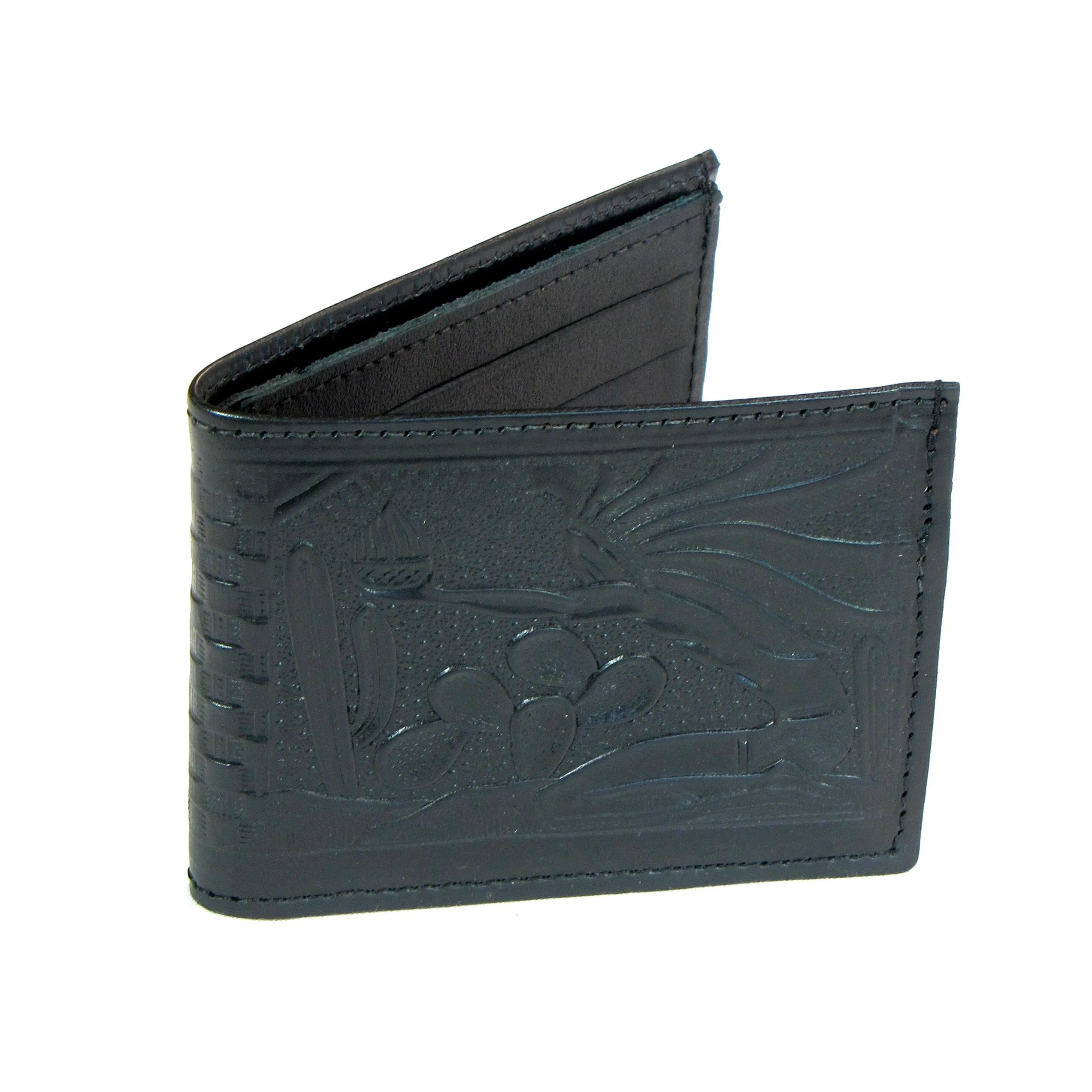 Embossed Slim Billfold- Aztec Warrior