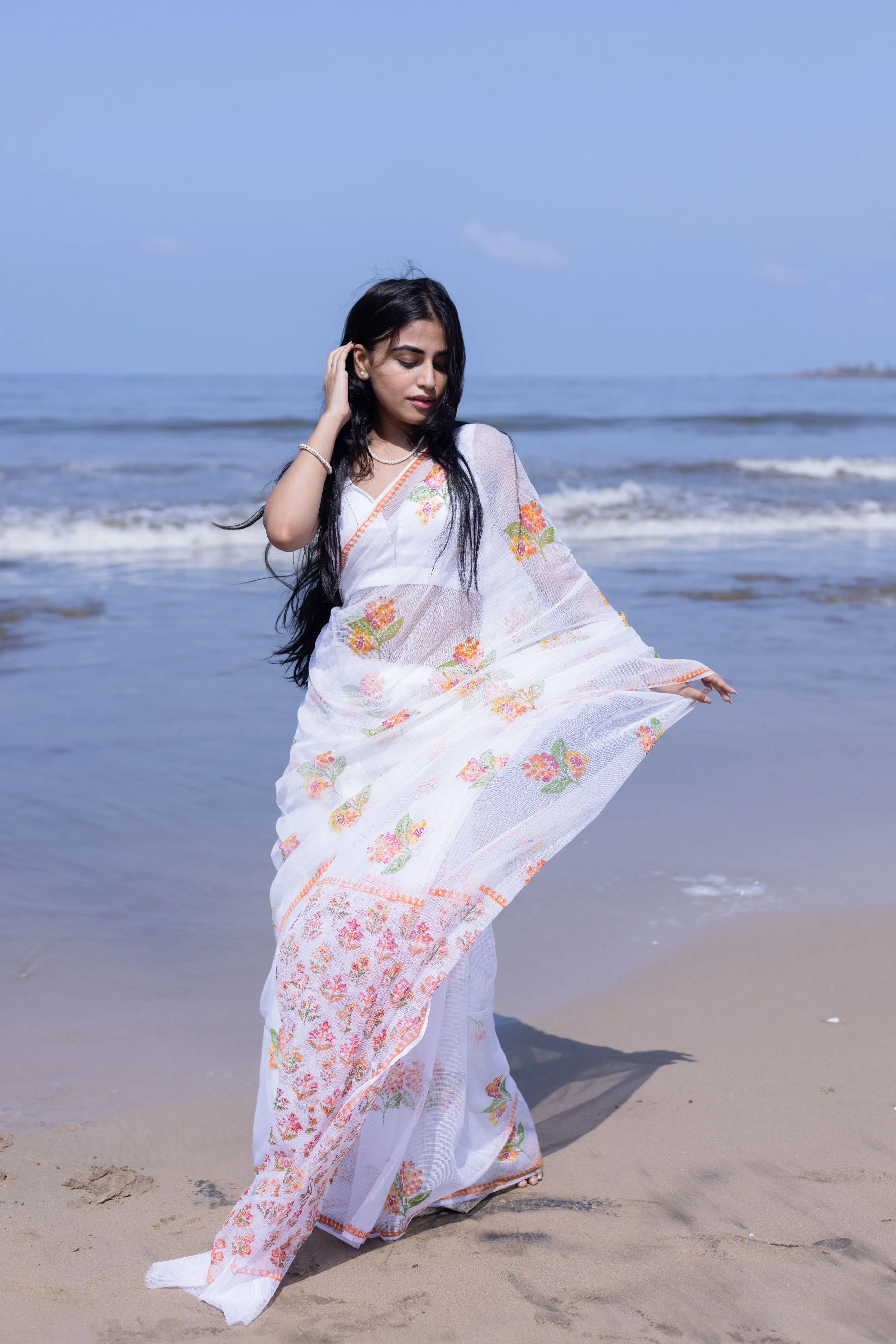 Evergreen printed Kota saree - Bagh- Mogra