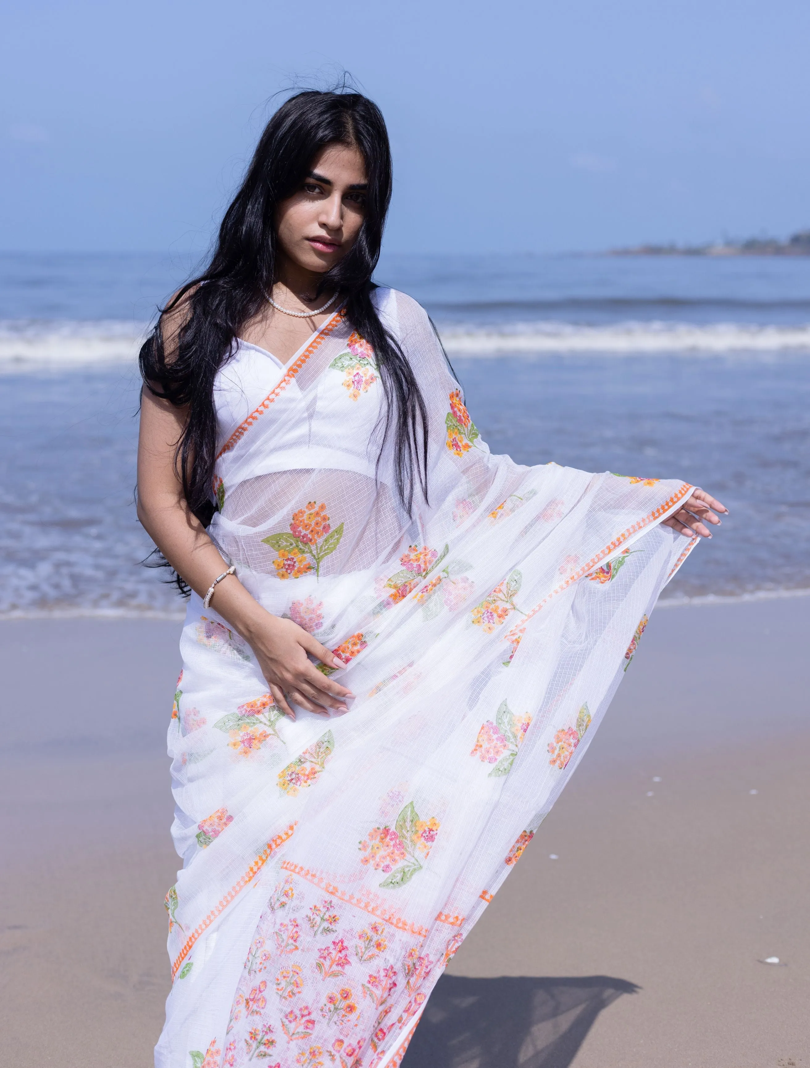 Evergreen printed Kota saree - Bagh- Mogra