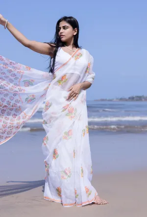 Evergreen printed Kota saree - Bagh- Mogra