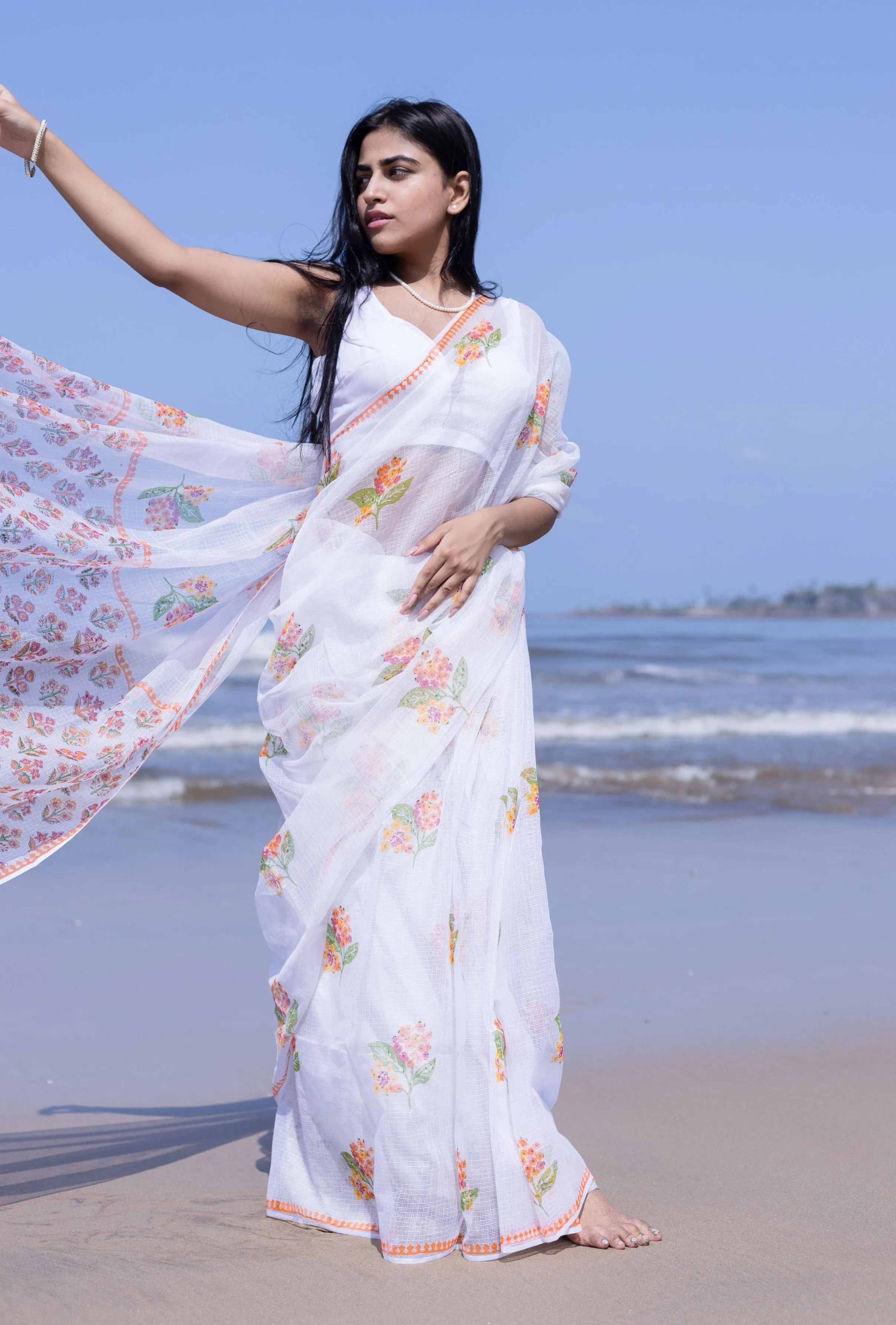 Evergreen printed Kota saree - Bagh- Mogra