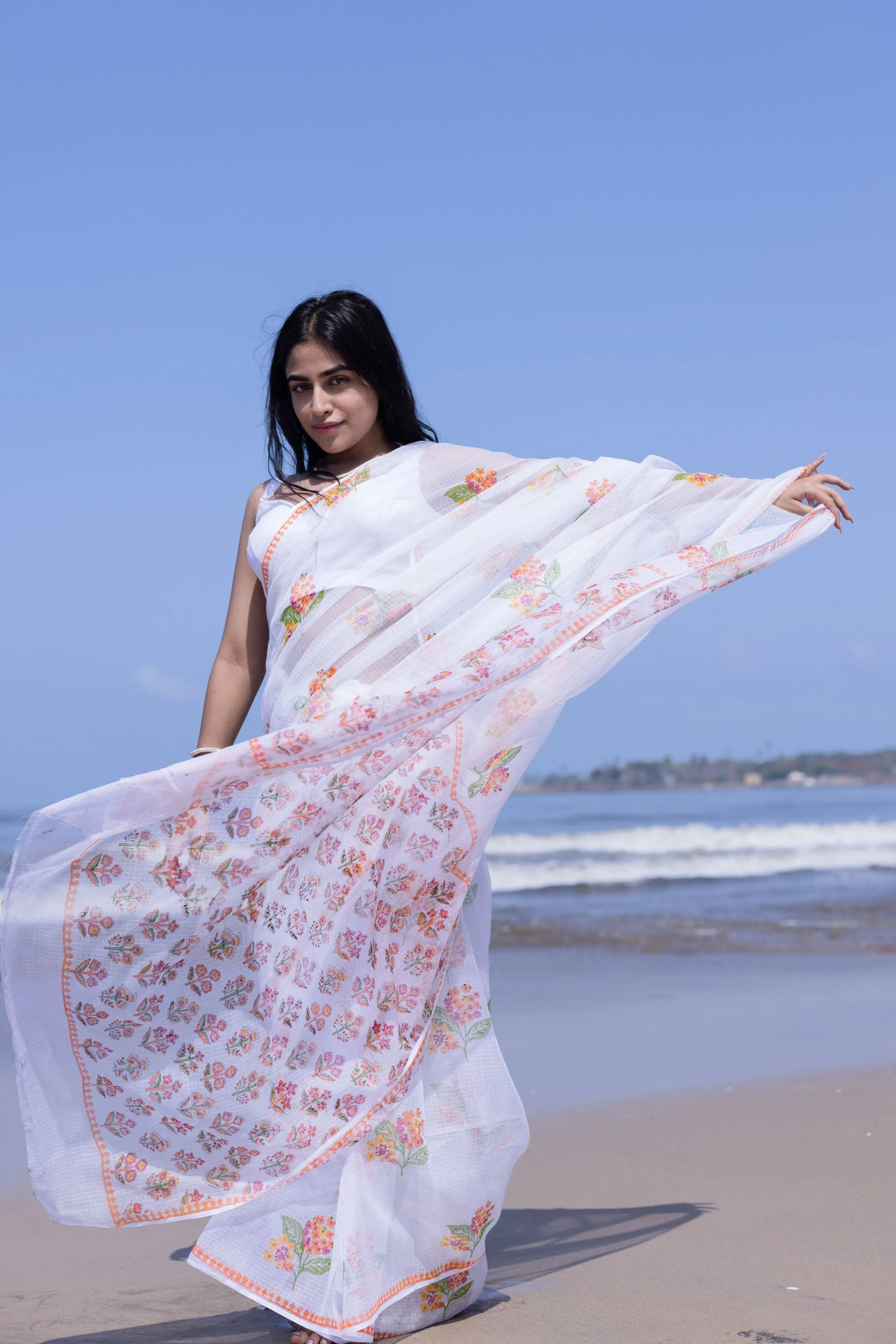 Evergreen printed Kota saree - Bagh- Mogra