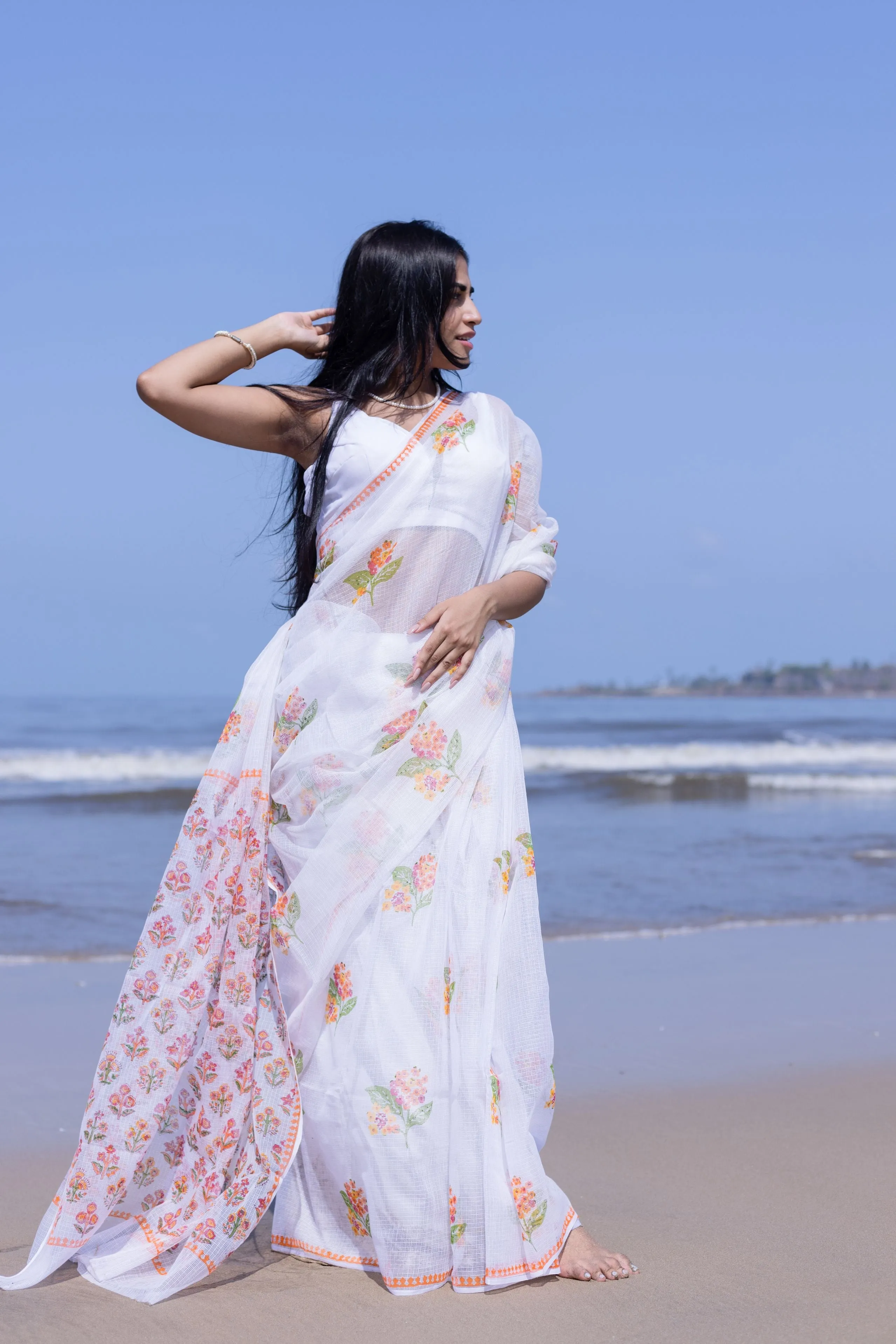 Evergreen printed Kota saree - Bagh- Mogra