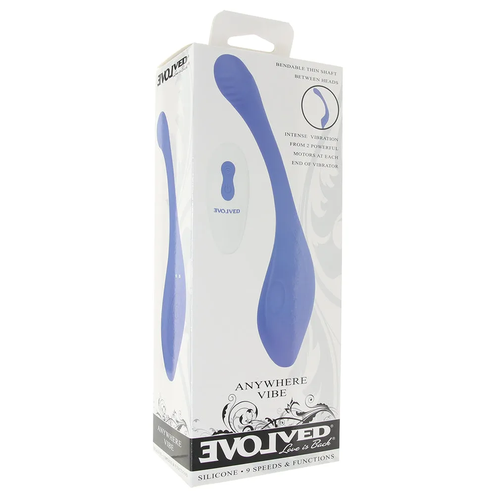 Evolved Anywhere Vibe Rechargeable Remote-Controlled Poseable Silicone Vibrator Blue