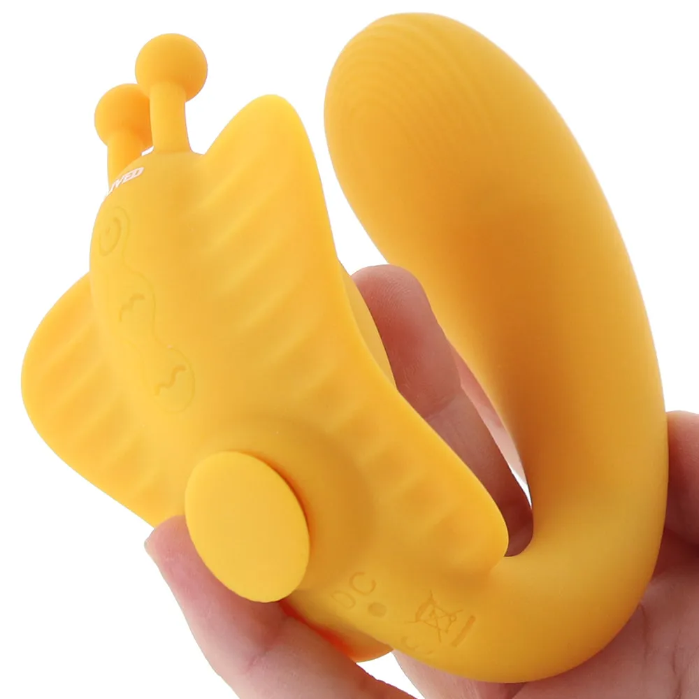 Evolved Monarch Rechargeable Silicone Multifunction Vibrating Strapless Strap-On Yellow