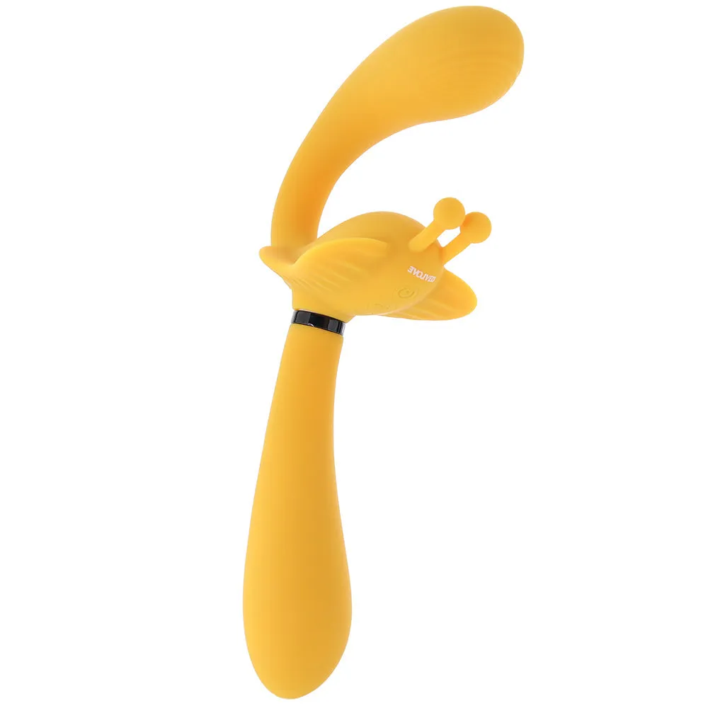 Evolved Monarch Rechargeable Silicone Multifunction Vibrating Strapless Strap-On Yellow