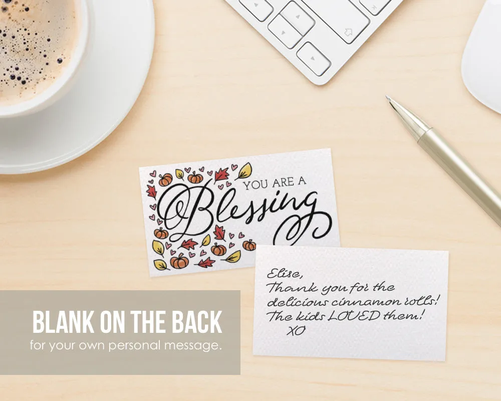 Fall Blessings Flat Table Place Cards - 48 Mini Notes
