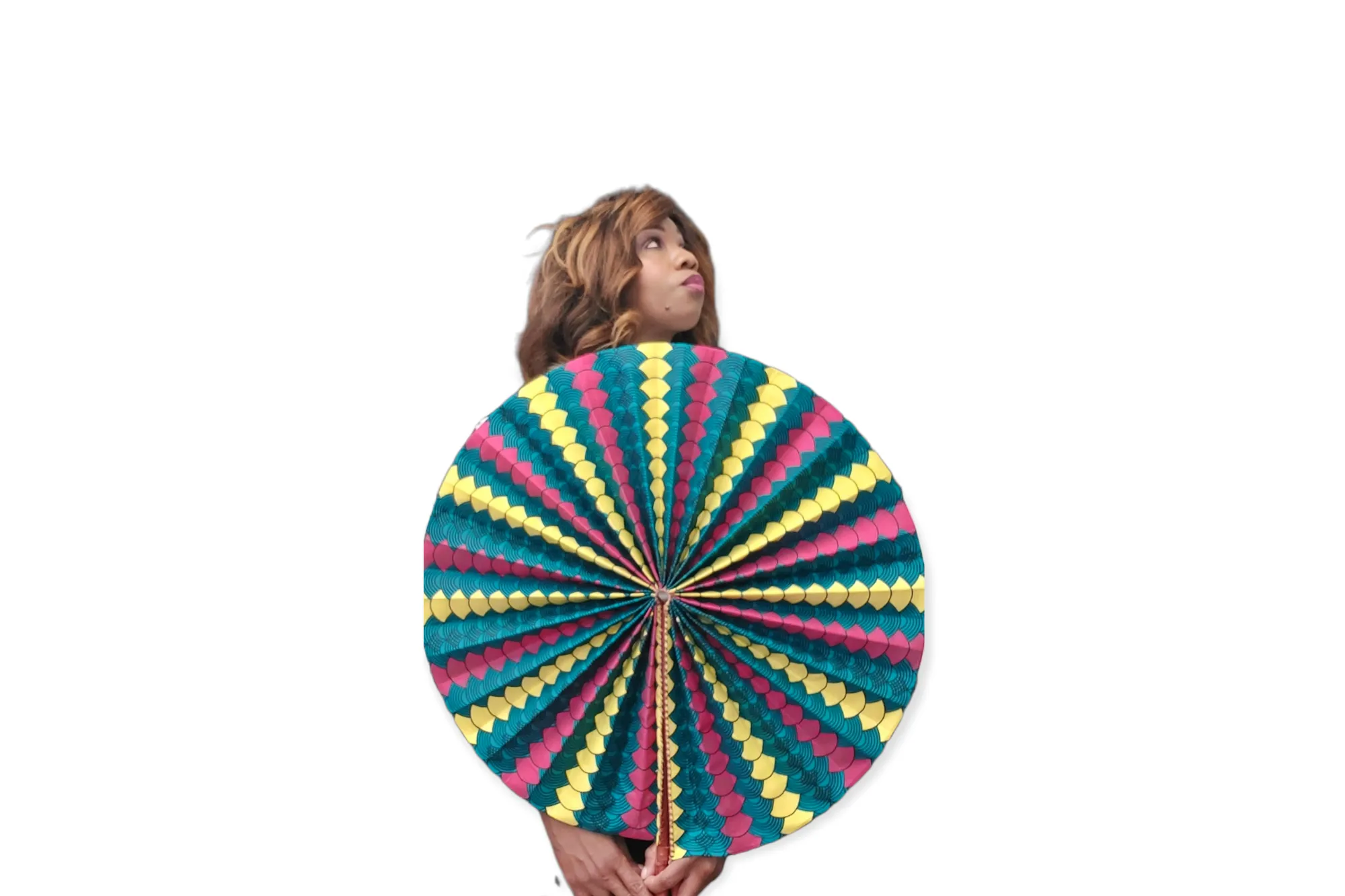 Fan - African Fabric Foldable (JUMBO)