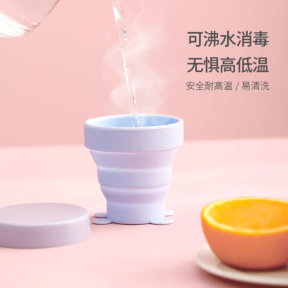 FaSoLa Travel Foldable Silicone Cup - Jelly Green, Cute Pet Design