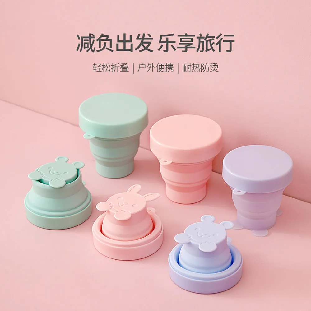 FaSoLa Travel Foldable Silicone Cup - Jelly Green, Cute Pet Design